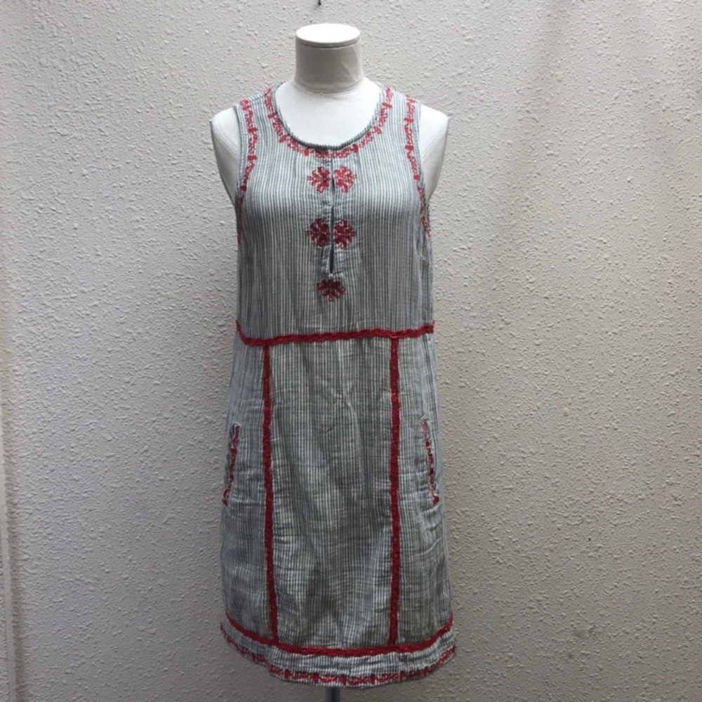 Ella Moss dress with red embroidery